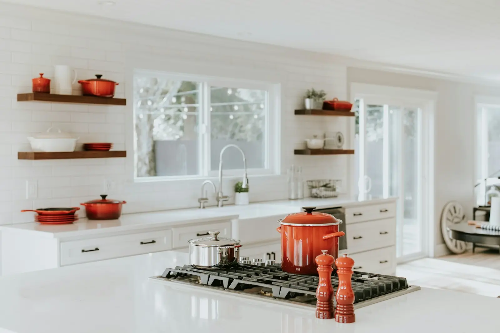 A bright residential kitchen with cabinets and counters. Hinsdale.